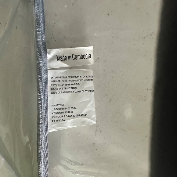 Clear Eastsport PVC Tote Bag With Gray Straps & Front Zipper Pocket - Picture 3 of 11